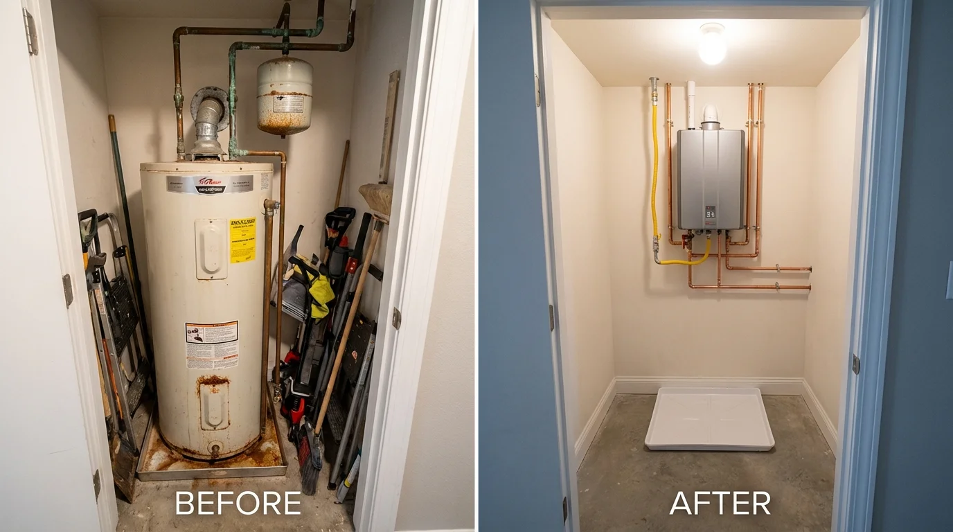 Tank water heater versus wall-mounted tankless unit comparison for Rosedale, MS homeowners